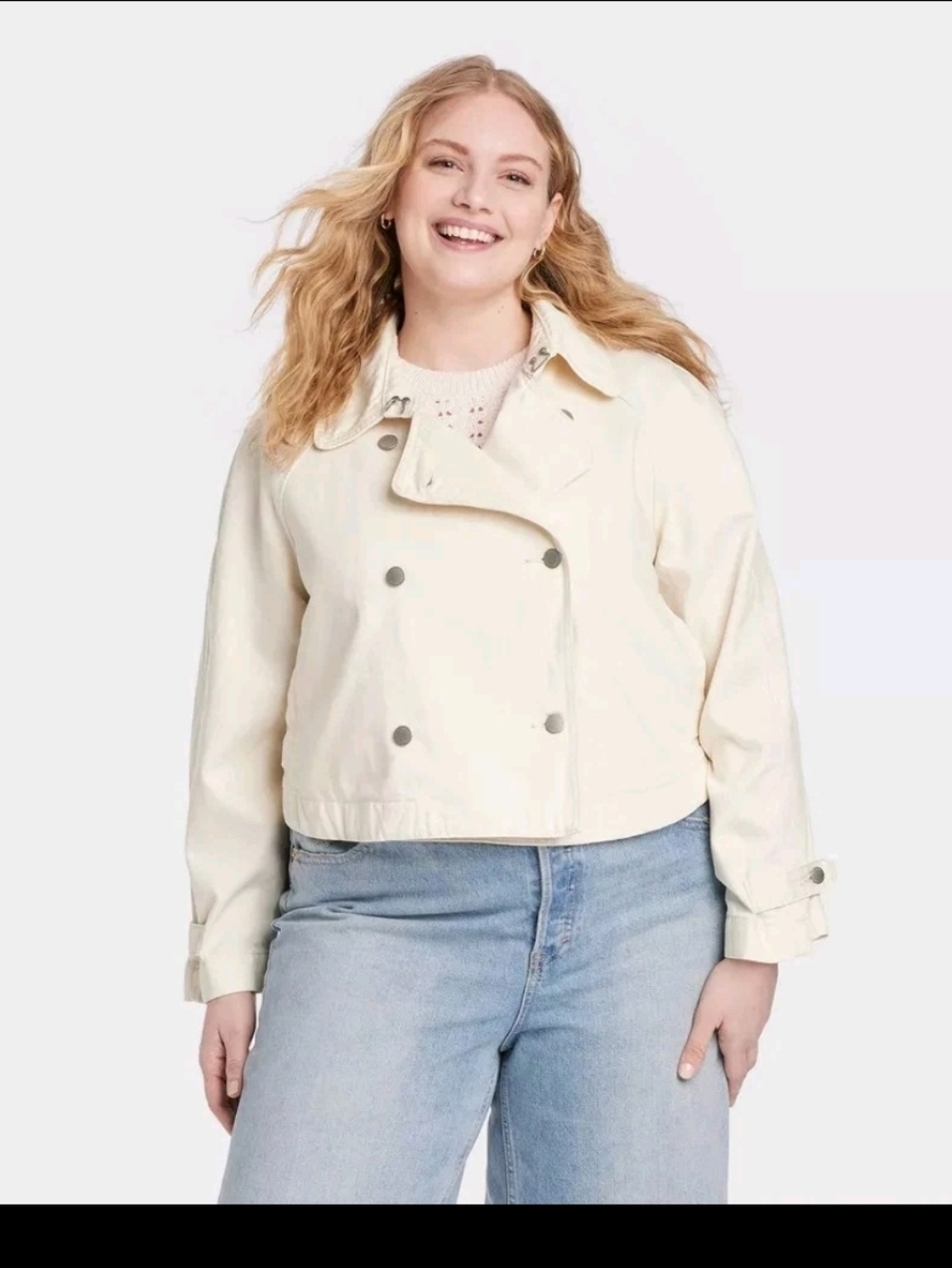 Universal Thread Women's Denim Cropped Trench JacketSize XL